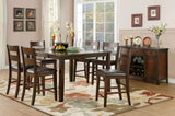 Cherry Finish Wooden Counter Height Chairs Set of 2pc Classic Style Faux Leather Upholstered Seat B01153385