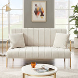 ZUN [New Design] Modern and comfortable beige Australian cashmere fabric sofa, comfortable loveseat with W2272P143253