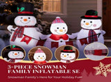 6.1 ft Wide Christmas Inflatable Snowman Family with Bunting and 3 Built-In LEDs, Multicolor 68146965