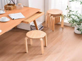 Stackable Bentwood Stool Set of 6, 18" Round Stacking Backless Nesting Stools, Anti-Slip Felt W3101P480684