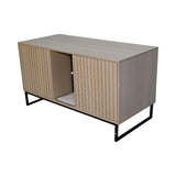 Modern Wooden Cat House with Scratching Mat - 24.45" x 21.46" x 25.98", 72.6 lbs W1412P271586