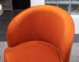 Wania Contemporary Velvet Swivel Chair, Orange T2574P164514