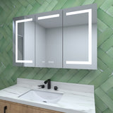 48 in. W x 30 in. H Rectangular Silver Aluminum Recessed/Surface Mount Medicine Cabinet with Mirror W2122P329704