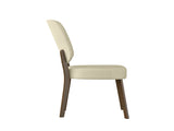 Dellers Mid-Century Modern Upholstered Dining Chairs in Oatmeal with Dark Brown Solid Wood Legs B127P495084