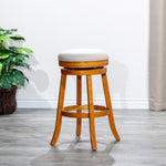 ZUN 30" Bar Stool, Natural Finish, Beige Fabric Seat B04660659