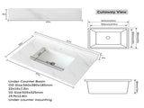 37 Inch Marble Vanity Top, White Vanity Top with Pre-drilled Faucet Holes, Bathroom Vanity Top with 80533783