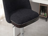 Counter Height Swivel Bar Stools Set of 2, 360&deg Swivel Upholstered Barstools with Back and Metal W2200P243709