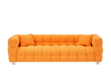 80-Inch Orange Teddy Fleece Sofa for Living Room or Bedroom, Including Two Throw Pillows & Sturdy W1278P173376