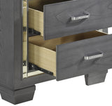 Glamourous Style 1pc Nightstand of 2x Drawers LED Lighting Faux Crystals Bar Pulls Gray Finish B01165897