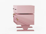 20.7" Wide Pink Robot LED Nightstand with 360&deg Rotating Drawer - Modern End Table 98587813