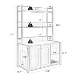 ZUN Large Cat Litter Box Enclosure Shelf Storage, Hidden Cat Washroom Furniture, Wooden Cat House 47780862