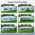 ZUN 10x30' Wedding Party Canopy Tent Outdoor Gazebo with 8 Removable Sidewalls 37209803