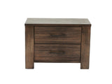 Wood Nightstand with 2 Drawers in Brown SR014881