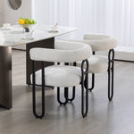 ZUN House Hold Contemporary Designed Chenille Fabric Upholstered Accent/Dining Chair/Barrel Side Chairs W1588P194932