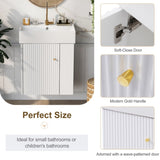 21.6inch Modern Floating Bathroom Vanity with Ceramic Basin - Perfect for Small Bathrooms, WF318757AAK