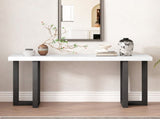 Geometric Design Console Table with Solid Pine Legs,Suitable for Entryway, Hallway, Living N711P289128K
