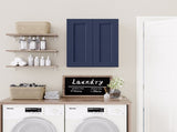 Navy Blue Shaker 24" Solid Wood Wall Cabinet, Soft Close Hinges, Adjustable Shelves, Double Door for T2950P479975