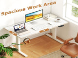White 55" Electric Standing Desk with Dual Motors, 3 Memory Settings Sit-Stand Desk for Home Office 10820626