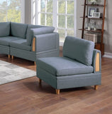 Living Room Furniture Armless Chair Steel Color Dorris Fabric 1pc Cushion Armless Chair Wooden Deco B01147402