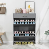 ZUN Shoe Storage Cabinet for Entryway, Free Standing Shoe Organizer with 2 Flip Drawers, Hidden Shoe 69360491