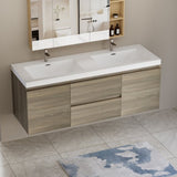 60" Floating Bathroom Vanity with Sink, Modern Wall-Mounted Bathroom Storage Vanity Cabinet with W1573P152707