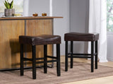 30-inch Bonded Leather Backless Bar Stool , Brown WF530928BRN