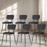 Set of 6 Modern Padded Dining Chairs for Kitchen Bar Office Chair, Black 09325536