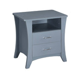 Nightstand with Top Open Compartment and 2 Drawers, Gray B016P256528