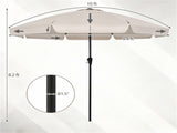 Beige 10ft Scalloped Patio Umbrella with PushButton Tilt, Vented Outdoor Market Parasol with Crank 35476923