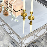 ZUN Elegant shiny silver mirror coffee table, cocktail table W100540564