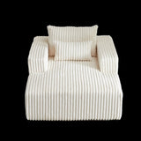 62.5-Inch Corduroy Sponge Sofa Lounge Chair,No Assembly Required,Fluffy Modern Sleeper Chair for W834P206038