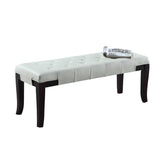Linon Tufted Bench, Faux Leather, White T2574P164591