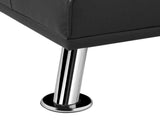 MEGA Futon Sofa Bed, Modern Faux Leather Convertible Folding Lounge Sofa for Living Room with 2 Cup W97543712