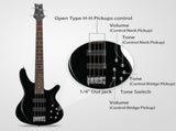 44 Inch GIB 4 String H-H Pickup Laurel Wood Fingerboard Electric Bass Guitar 31608451