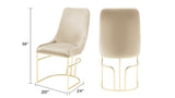 Emrald Modern Style 2PC Dinning Chairs made with wood and Gold Legs Beige B009P298421