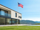 Flag Pole Kit for Outside House in Ground, 30FT Sectional Aluminum Extra Thick Flagpole, 5x3 US 40319119