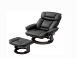 PU Leather Swivel Recliner, Reclining Chair with Footrest, Black 51978044