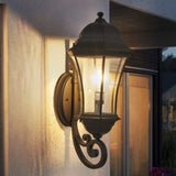 1-Pack Outdoor Wall Lantern Dusk to Dawn Sensor, Black Weatherrproof Exterior Light Fixture W1340P239407