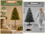 6FT Two-Tone Green Tall-Leg Tree, 228 PE Tips, 145 Warm White Lights with 8 Modes & Remote, US Plug 75946421