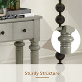 TREXM Entryway Table with 4 Drawers, Retro Console Table with Open Shelf for Entryways, Living N715P202860E