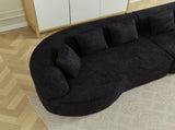 Curved Sectional Sofa, 106.3-inch Oversized Modern Bone-Free Cloud Sofa with 6 Pillows Luxury W3505P355584