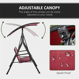 3-Seat Outdoor Patio Swing Chair-Wine Red 10708179