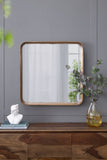 ZUN 32"x32" Square Mirror with Wood Frame, Wall Mirror for Living Room Bathroom Entryway W2078126453