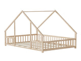 Full Size Floor Bed Triangle Roof Frame and Support Bed Slats, Montessori Kids Playhouse Bed 69568687