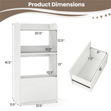 White Freestanding Bookshelf with 3-Tier Shelf 51964760