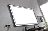 72 in. W x 36 in. H Black Framed LED Single Bathroom Mirror in Polished Crystal Bathroom W928P178044