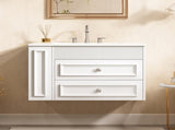 30'' Wall Mounted Bathroom Vanity, Floating Bathroom Storage Cabinet with 2 Drawers, 3 Holes Single N710P334915K