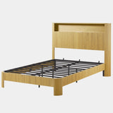 Full Extra Long Size bed frame with storage headboard, built-in charging station, wavy 88131046