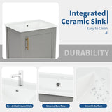 ZUN 20" Bathroom Vanity with Sink, Bathroom Cabinet with Soft Closing Door, Storage Rack and Open Shelf, WF308492AAE