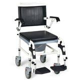 4-in-1 Multifunctional Commode Chair/ Shower/Wheelchair/Normal Chair, 4-Level Height Adjust 42944991